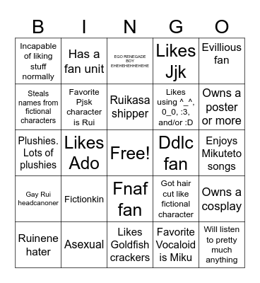 How alike to me are you Bingo Card