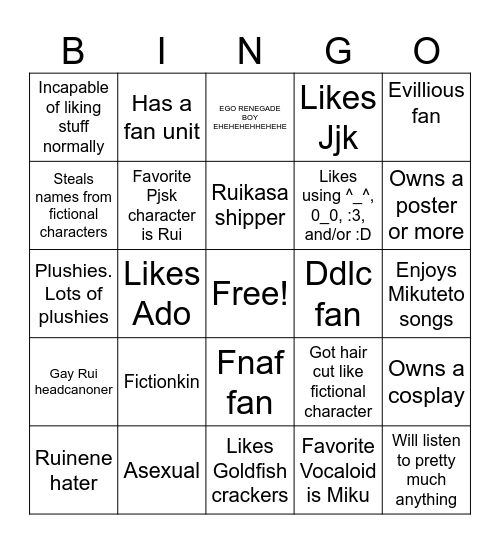 How alike to me are you Bingo Card