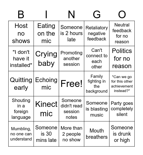 Boosting Bingo Card