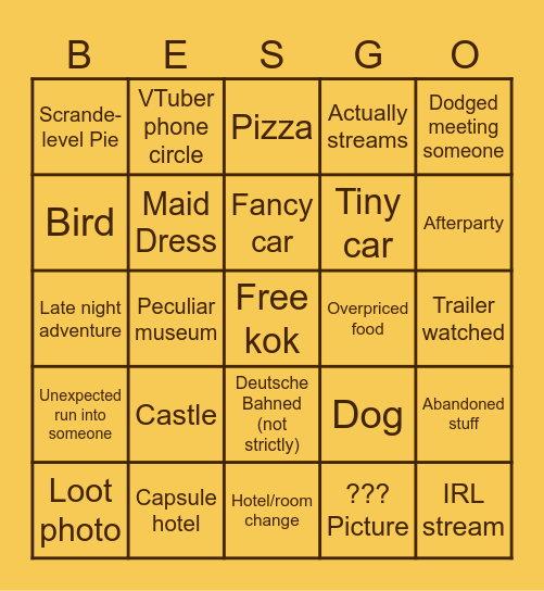 UNSAFE BINGO Card