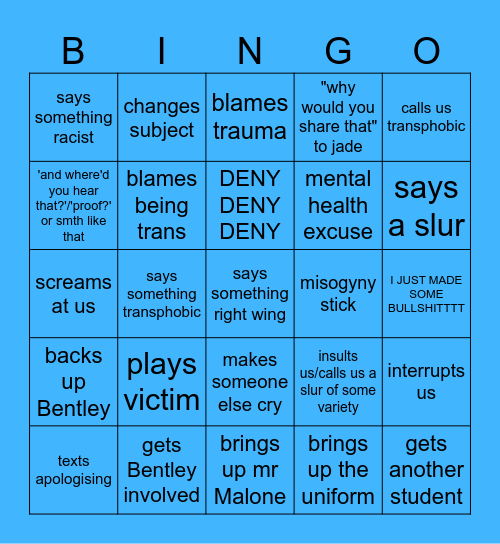 BINGOOOOO AYYYYYY Bingo Card