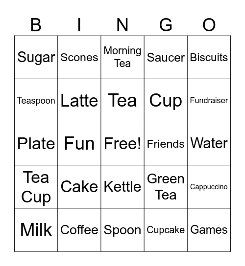 Australias Biggest Morning Tea Bingo Card