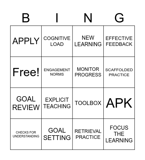 HSSC's VTLM 2.0 Bingo Card