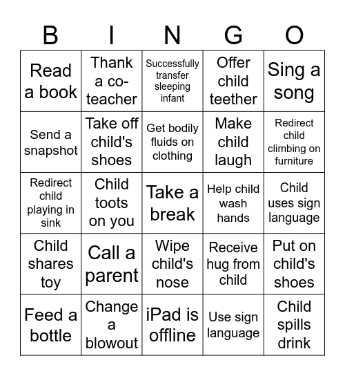 Room 3/4 Bingo Card