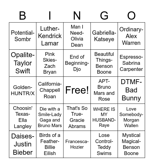25-26 School Year Bingo Card