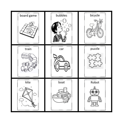 Stepping Ahead - Toys Bingo Card