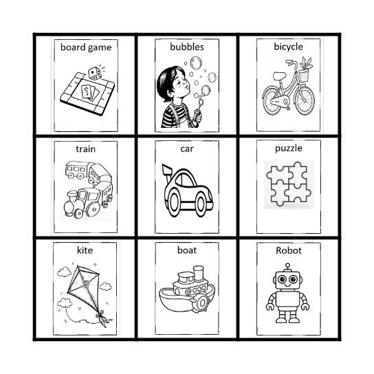 Stepping Ahead - Toys Bingo Card