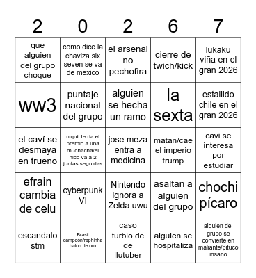 10:24 domingo 17 de mayo del gran 2026 Bingo Card