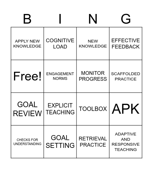HSSC's VTLM 2.0 Bingo Card