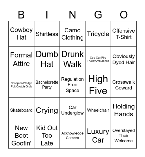 Regulation Podcast Sloppy Joe's Bingo Card