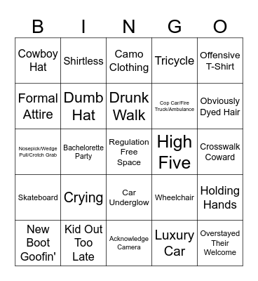 Regulation Podcast Sloppy Joe's Bingo Card