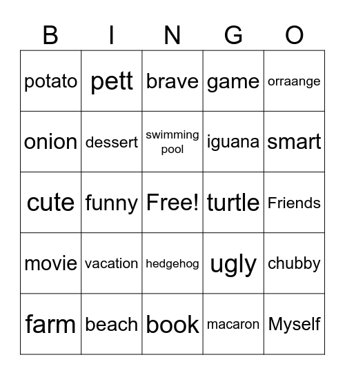 Yale 2 Bingo Card