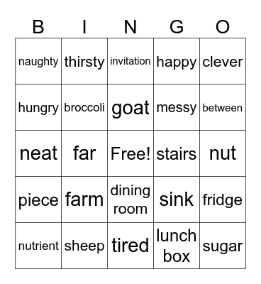Harvard 1 Bingo Card