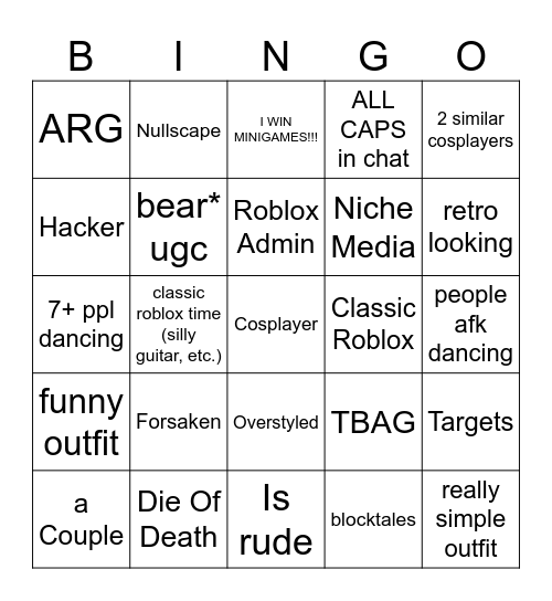 SEWH Bingo Card