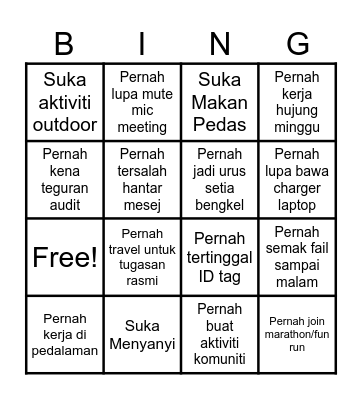 Human Bingo Card