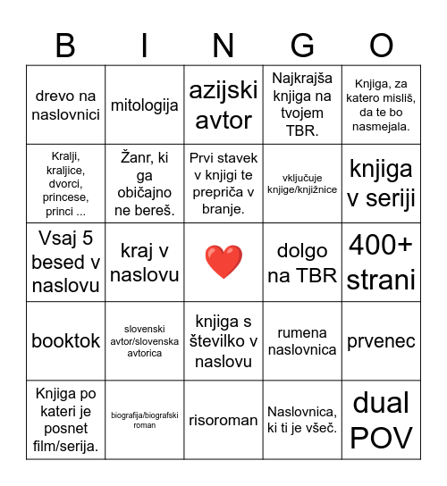 2026 Bingo Card