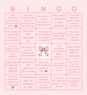 💕 MIX & MINGLE BINGO 💕 Bingo Card