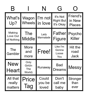 May Music Bingo Card