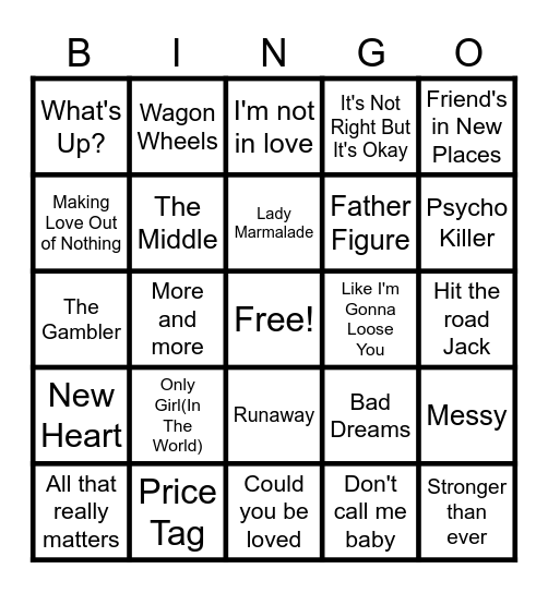 May Music Bingo Card
