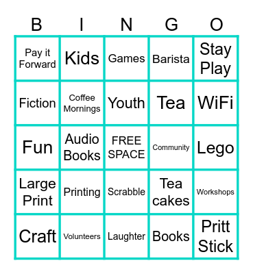 Blackfen Community Library 10th Anniversary Bingo Card