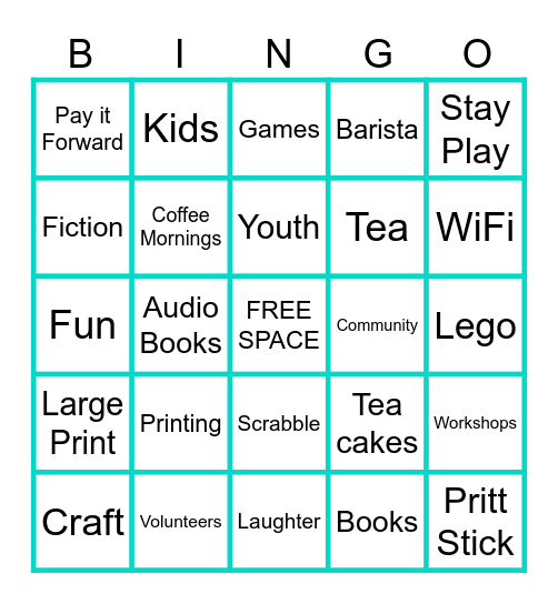 Blackfen Community Library 10th Anniversary Bingo Card
