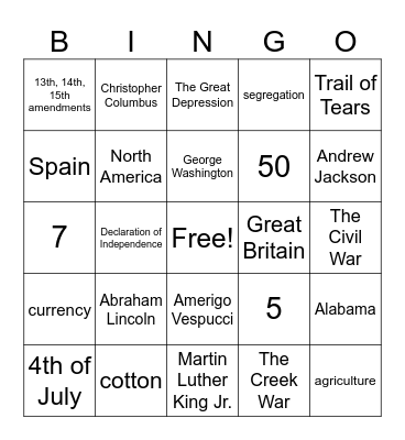 End of Year Review Bingo Card