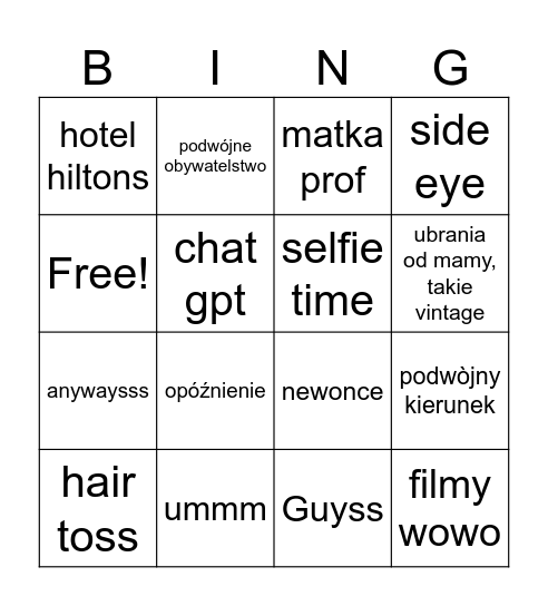 le bedz Bingo Card
