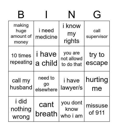Bullshit Bingo Karren Edition Bingo Card