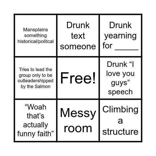 TJ Bingo Card