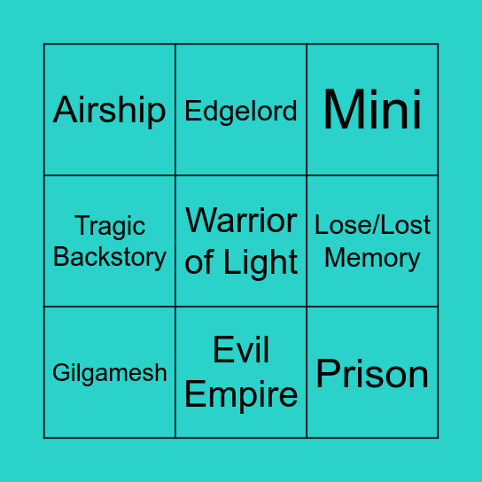 Final Fantasy Tropes Bingo Card