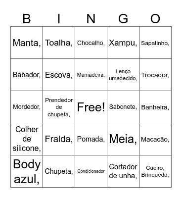 BINGO DO DAVI Bingo Card