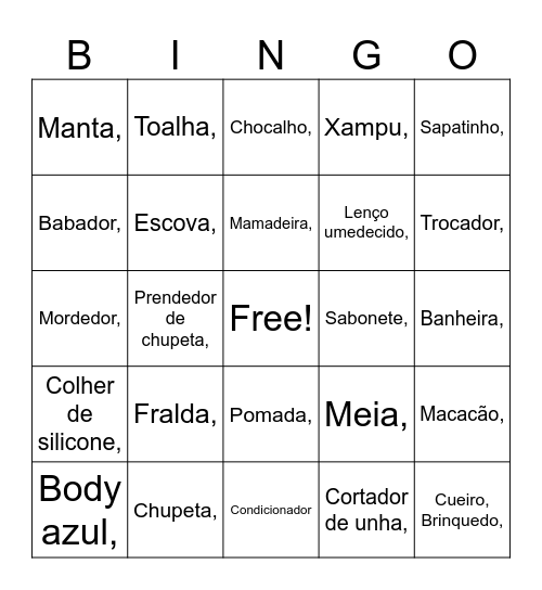 BINGO DO DAVI Bingo Card