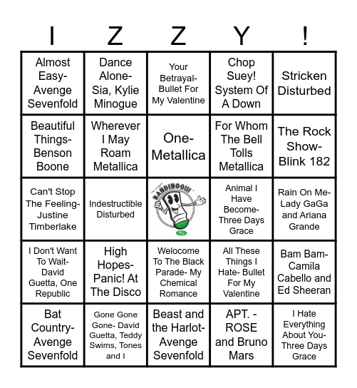 HaPpY BiRthDaY IZZY! Bingo Card