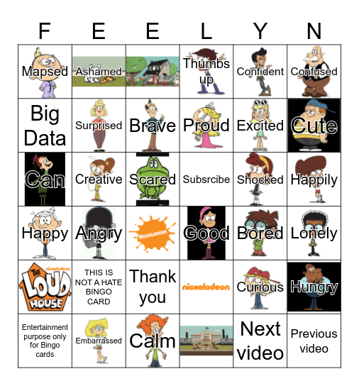 Feelings and Emotions Bingo Card