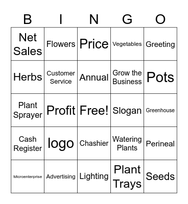 Microenterprise Bingo Card