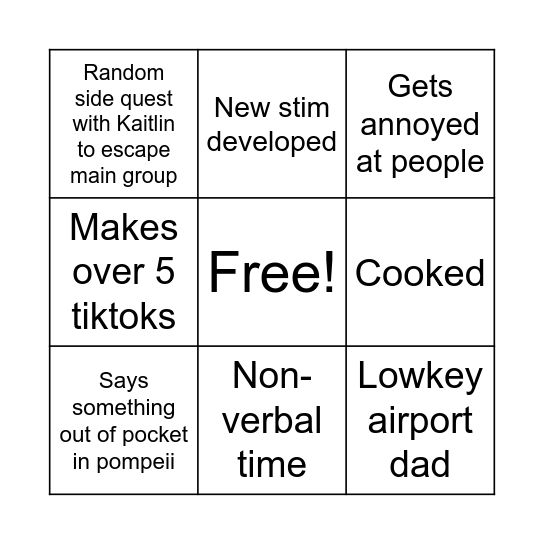 Caoimhe Bingo Card