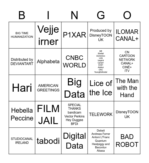 ELEMENTAL Closing Logos Bingo Card