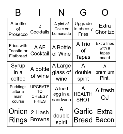ORSINO TEAM BINGO Card
