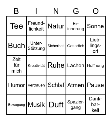 Ressourcen-Bingo Card