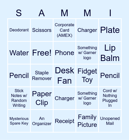 PSS Bingo Card