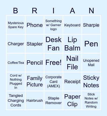 PSS Bingo Card