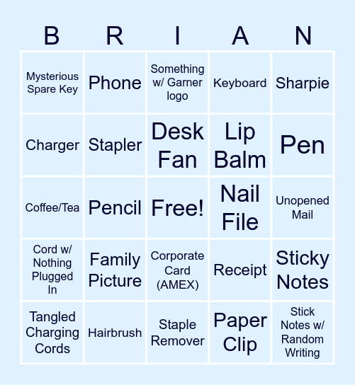 PSS Bingo Card