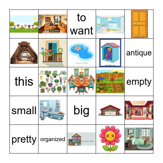 Lugares y cosas (la casa) Bingo Card