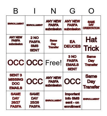 Springer Legends DAILY STITCH BINGO Card