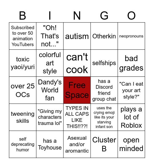 specific chronically online flavor part 2 Bingo Card