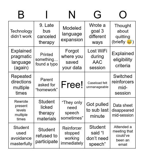 I Made it! 25/26 Bingo Card