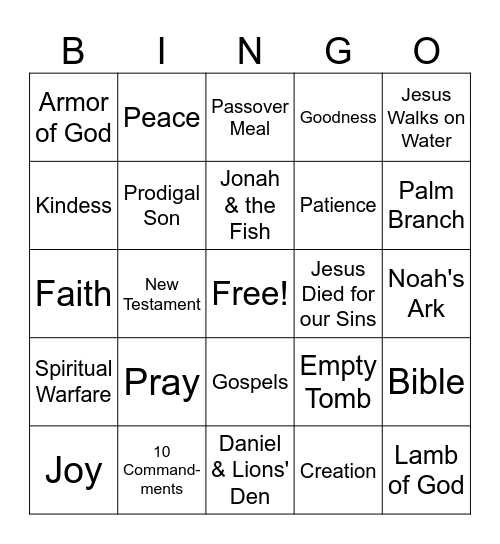 Fearless Faith Bingo Card