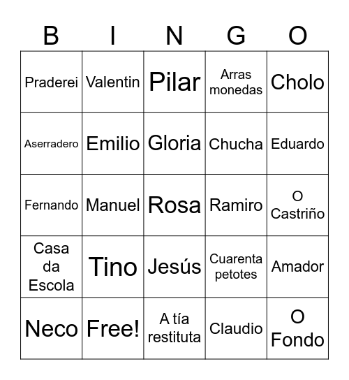 FESTA DOS PRIMOS Bingo Card