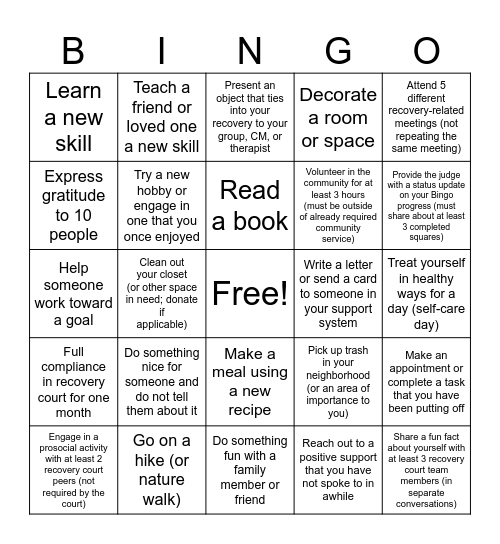BETTER ME BINGO 2026 Bingo Card