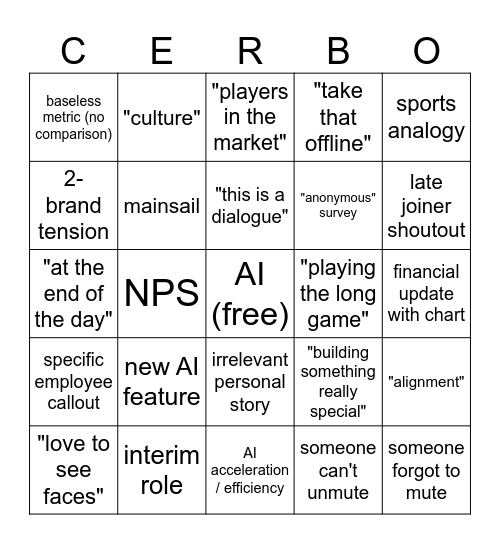 Town  Hall Bingo Card